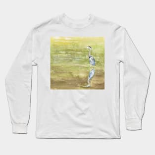 Great Blue Heron Reflects Long Sleeve T-Shirt